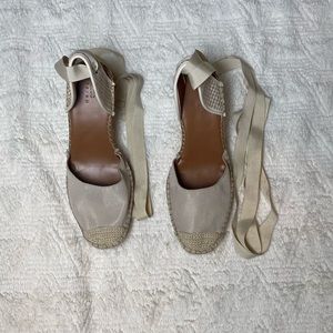 Espadrille wedge heels.